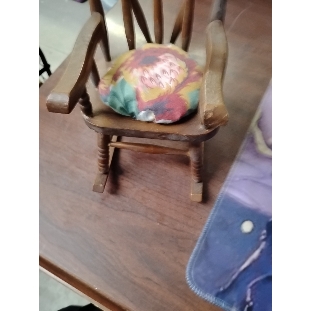 Vintage Wooden Doll Rocking Chair 7.75”‎